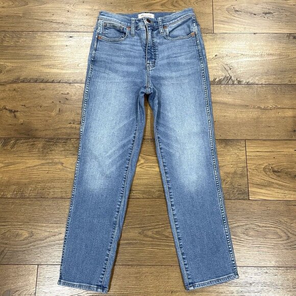 Madewell Jeans Womens 26 Stovepipe Euclid Wash Stretch Crop Medium Wash Straight - Picture 1 of 15